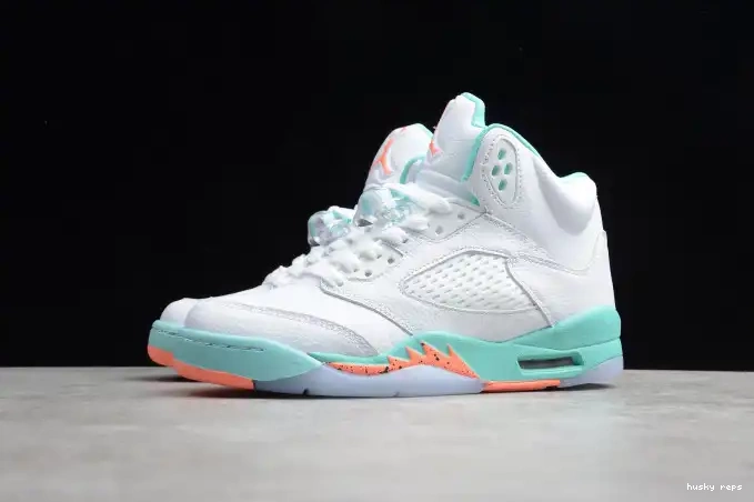 Rep Husky 440892-100 Aqua Jordan 5 Light Air GS 0523
